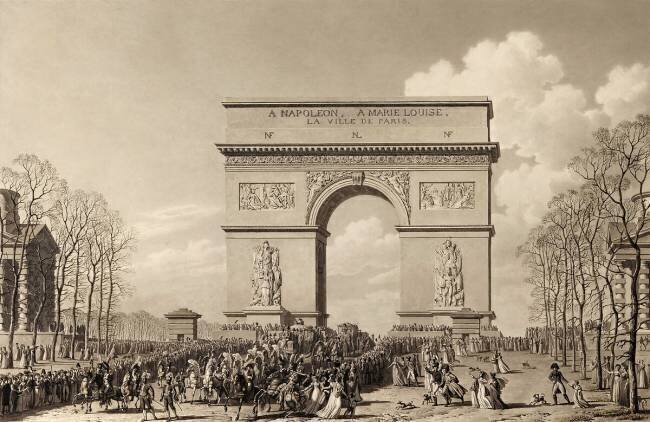 Le Cortège Impérial quitte l'Arc de Triomphe Louis-Pierre Baltard de la Fresque
