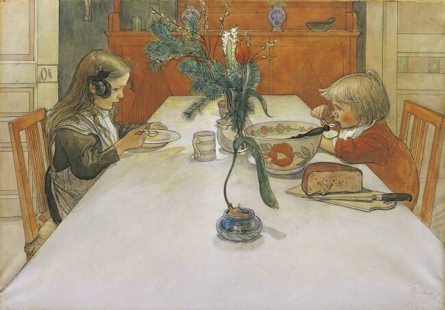 Le repas du soir Carl Larsson