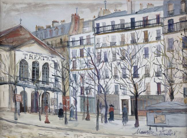 Le théâtre de l'Atelier ou Le théâtre Montmartre Maurice Utrillo