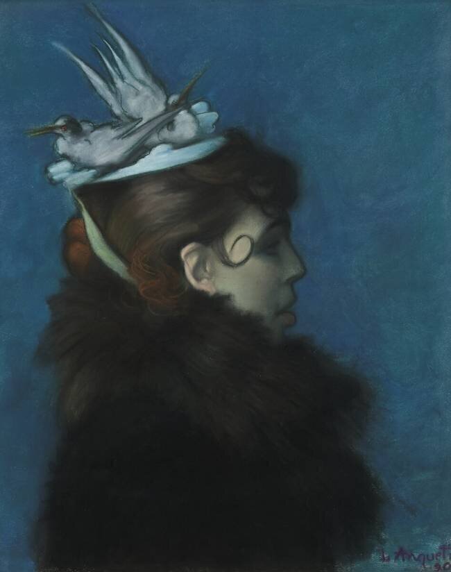L'élégante aux oiseaux Louis Anquetin