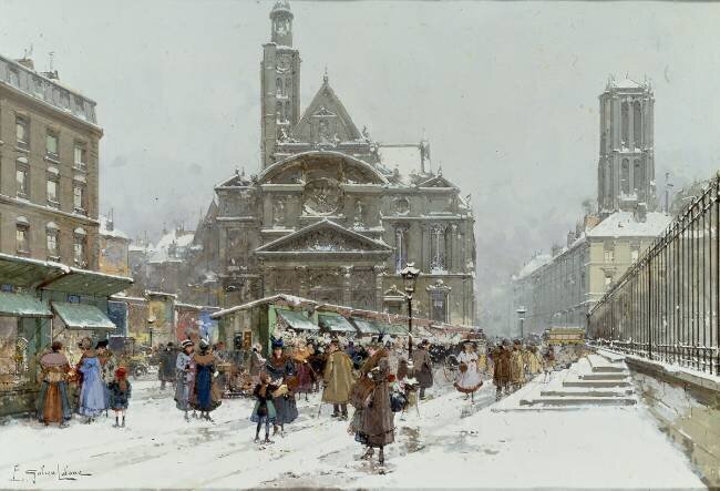 L’Eglise St-Etienne Eugène Galien-Laloue