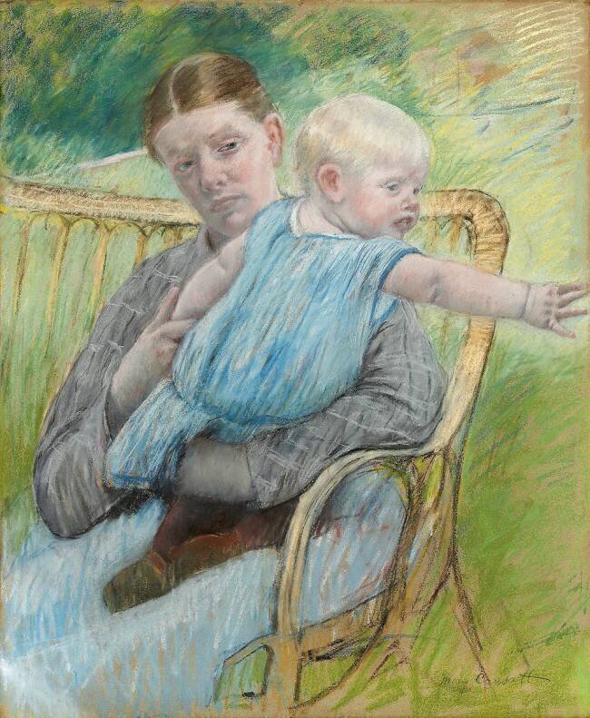 Mathilde tenant un Bébé Mary Cassatt