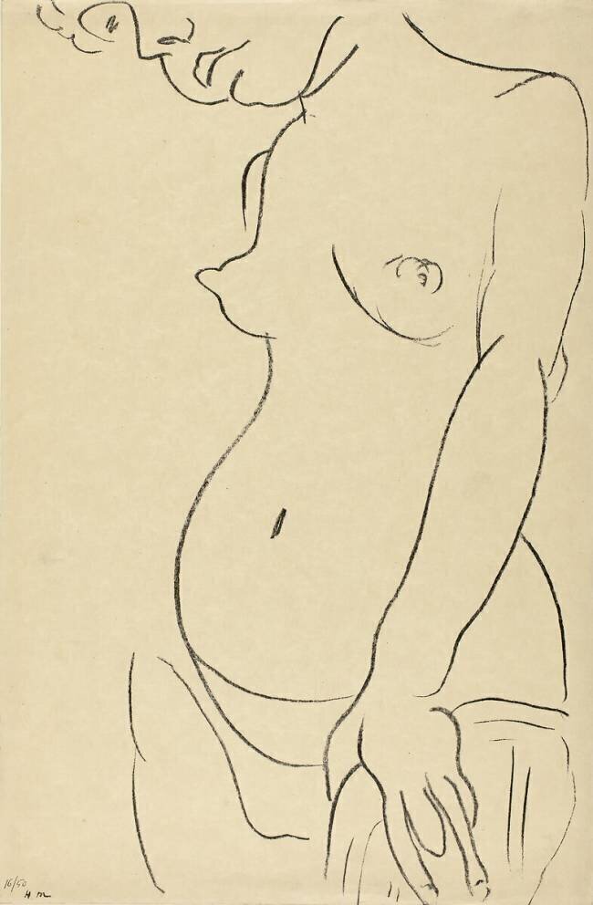 Nu aux trois quarts, tête partiellement visible Henri Matisse
