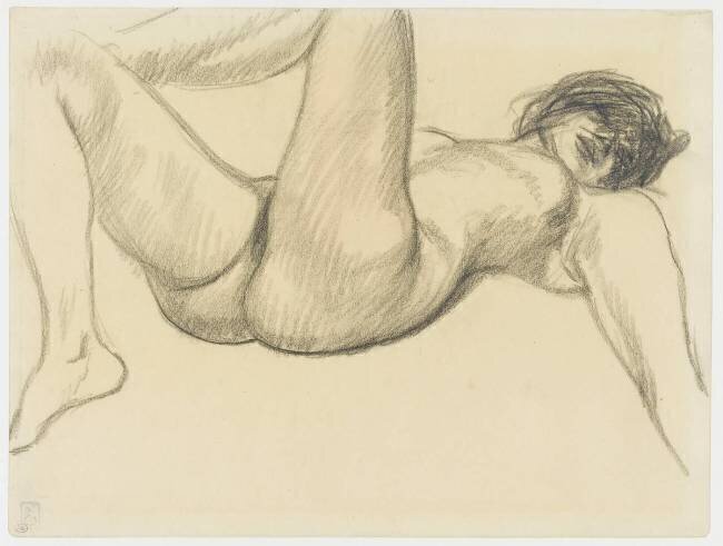 Nu féminin allongé sur le dos Théophile Alexandre Steinlen