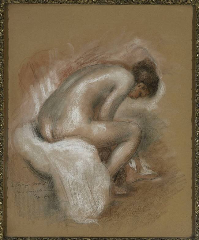 Nu féminin assis, s'essuyant le pied gauche Auguste Renoir