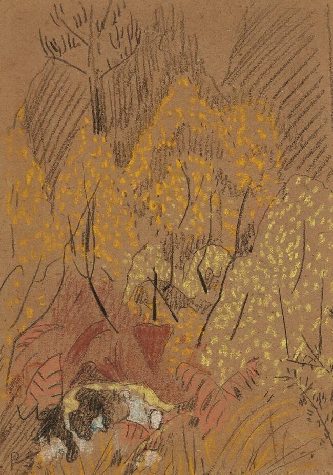 Paysage d'automne avec roche noire et blanche Paul Serusier