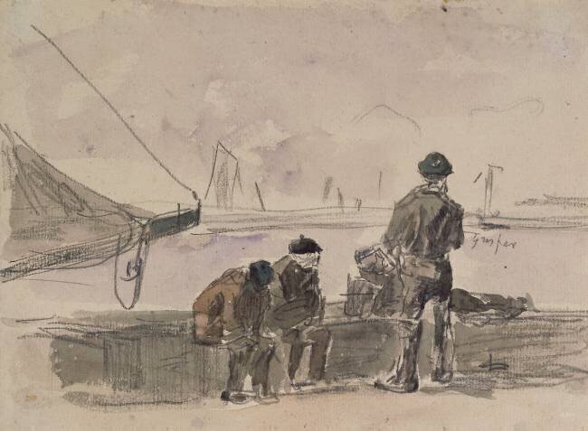 Pêcheurs attendant Eugène Boudin