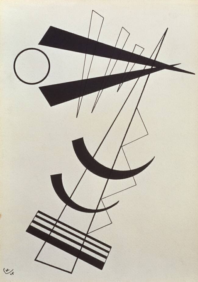 Poids accentués en noir Wassily Kandinsky