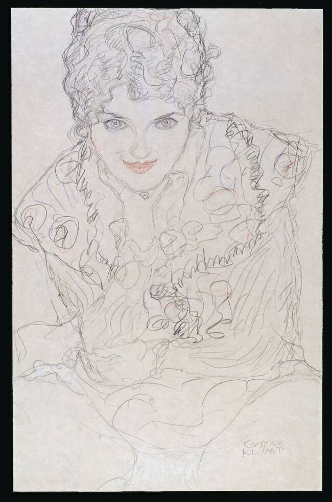 Portrait avec la main sur le menton Gustav Klimt