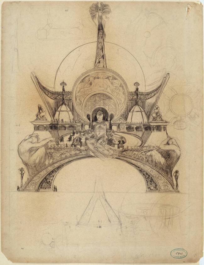 Projet pour le Pavillon de l'Homme de l'Exposition Universelle de 1900 Alfons Mucha