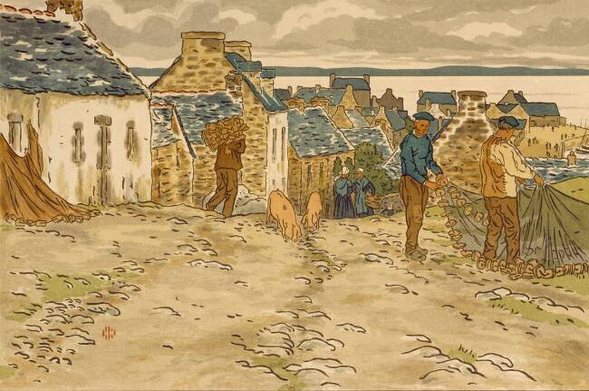 Rue à Tréboul Henri Rivière