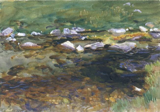 Ruisseau et prairie John Singer Sargent