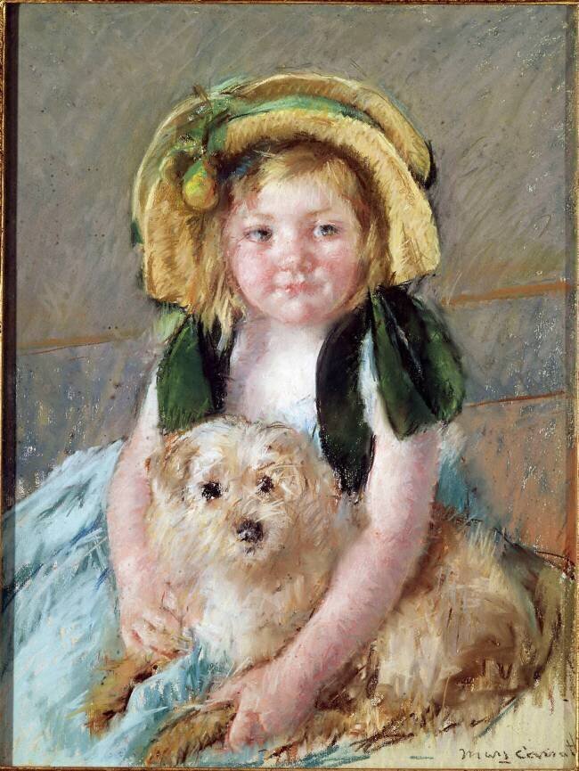 Sara avec son chien Mary Cassatt