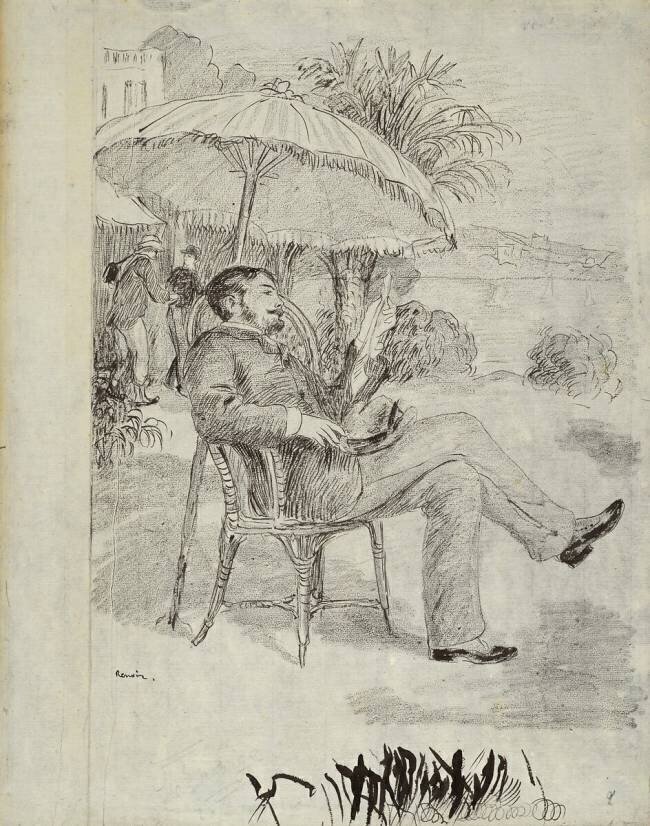 Sur la terrasse d'un hôtel à Bordighera : Le peintre Jean Martin revoit sa facture Auguste Renoir