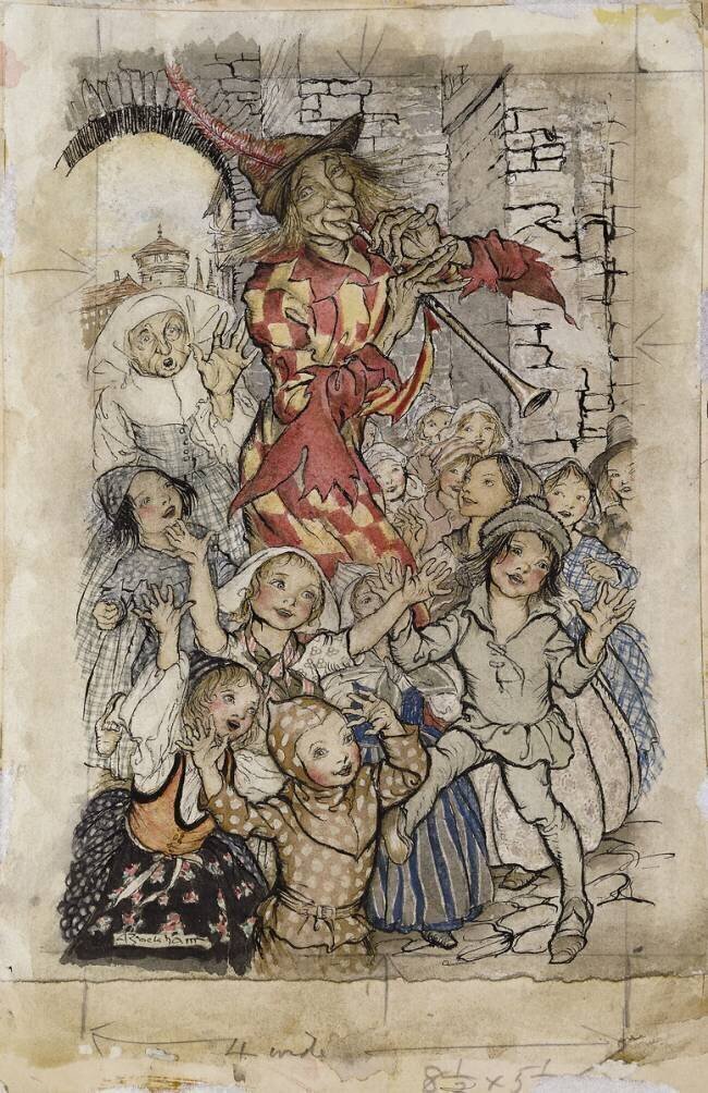 The Pied Piper and the Children Arthur Rackham