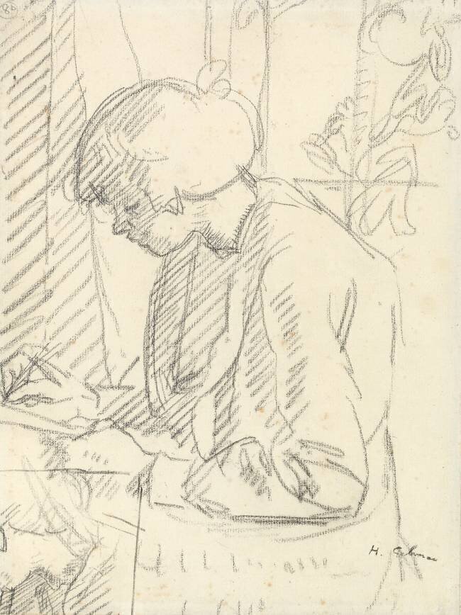 Une fille qui écrit Harold Gilman