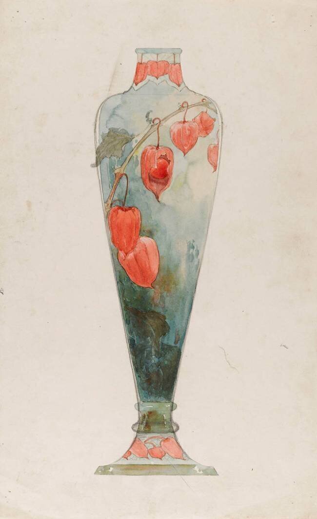 Vase aux lanternes japonaises Emile Gallé