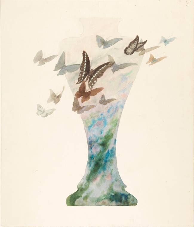 Vase aux papillons Emile Gallé