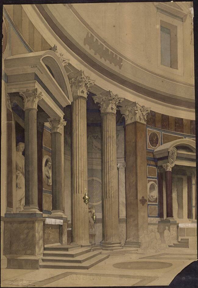 Album d'Italie, antiquités de Rome. Panthéon, vue de l'intérieur Louis Boitte