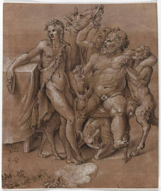 Bacchus et Silène Giulio Romano (d'après)