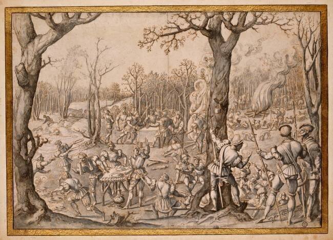 Les Chasses de Maximilien : Chasse au sanglier ou Le repas de chasse ou Le mois de novembre Barend van Orley