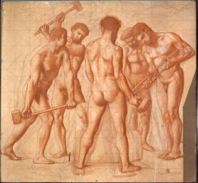 Les Forgerons, étude pour "Le Travail" (décor du musée des Beaux-Arts d'Amiens ) Pierre Puvis de Chavannes