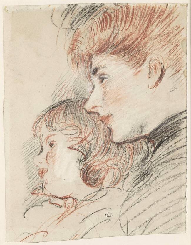 Mme Helleu, profil gauche - Paulette, profil gauche Paul César Helleu