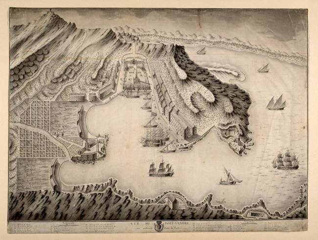 Vue du port de Port Vendres et de ses environs Charles de Wailly