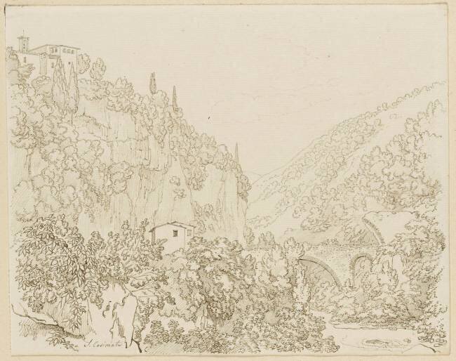 Vue d'un ravin à Saint-Cosimato Lancelot-Théodore Turpin de Crissé