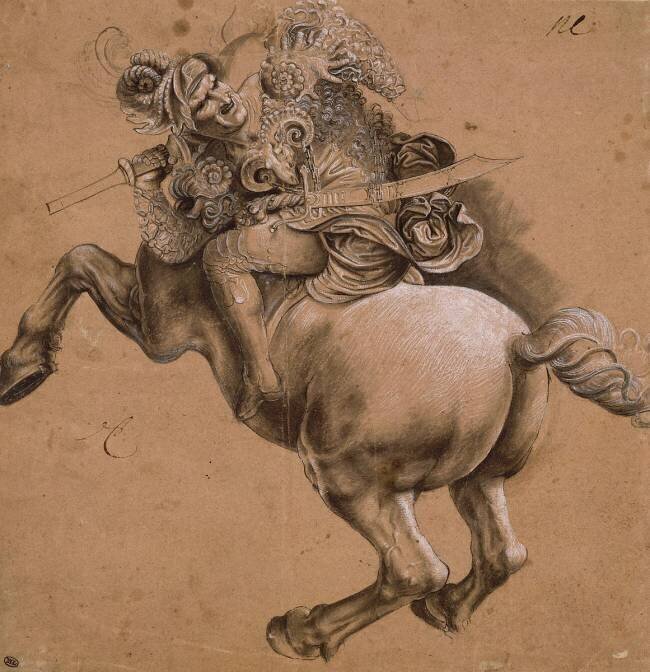 Cavalier, étude d'après la Bataille d'Anghiari Leonardo da Vinci