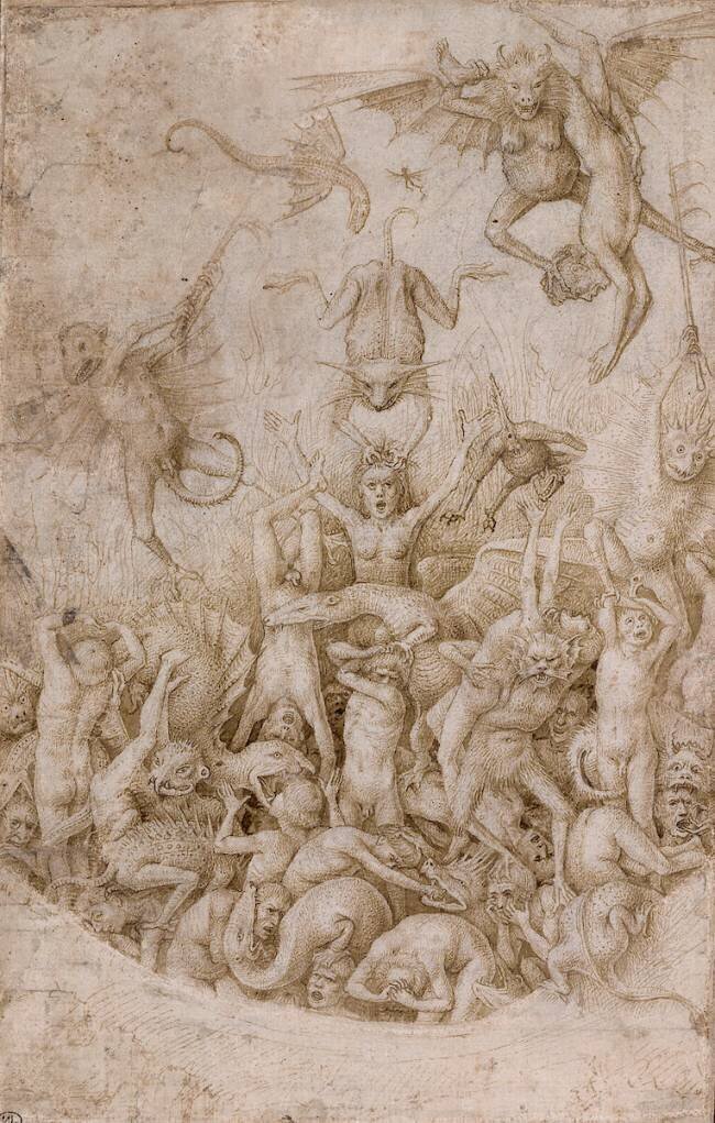 Damnés tourmentés par des diables et des animaux fantastiques Pieter Brueghel l'Ancien