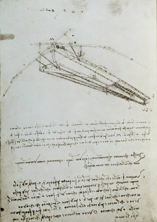Dessin d'une machine volante Léonard de Vinci