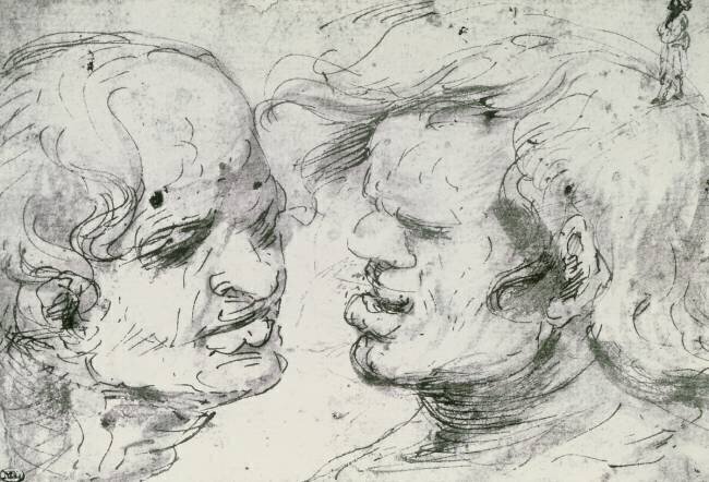 Deux têtes Léonard de Vinci