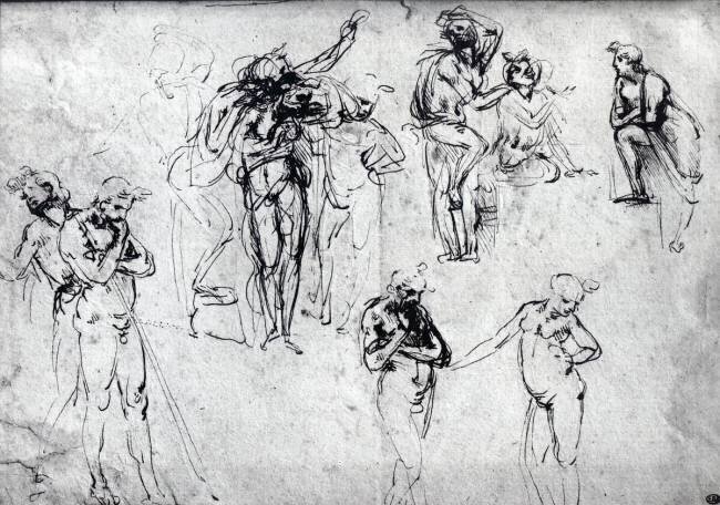 Étude d'hommes nus Léonard de Vinci