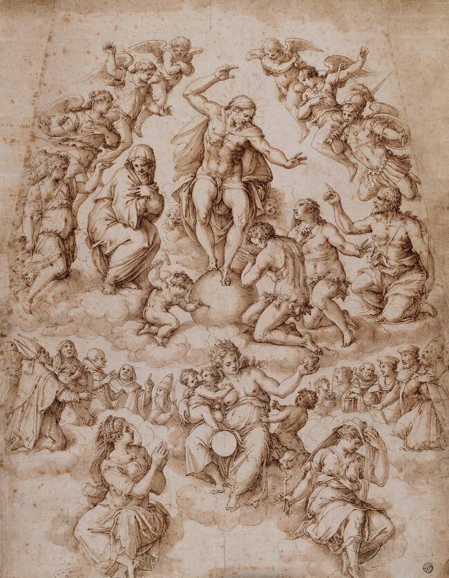 Etude pour "Le Jugement Dernier" avec le Christ justicier Giorgio Vasari
