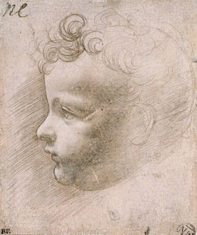 Etude pour L'Enfant Jésus de Vierge aux Rochers (Louvre) Leonardo da Vinci