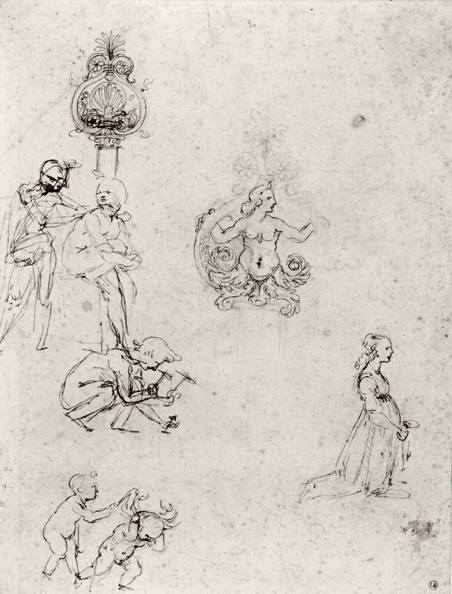 Études de figues et de décorations Léonard de Vinci