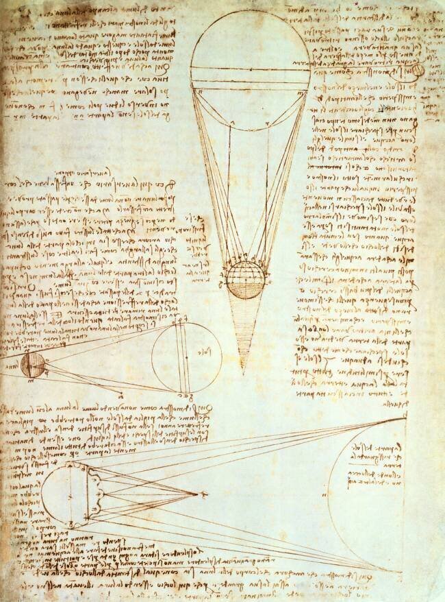 Études de l'illumination de la Lune Léonard de Vinci