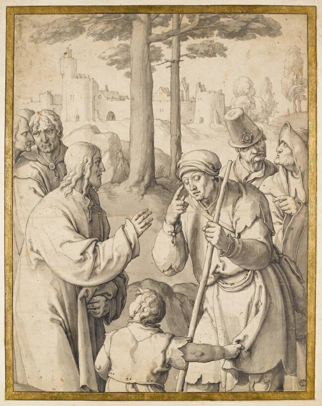 Jésus guérissant un aveugle Lucas van Leyden