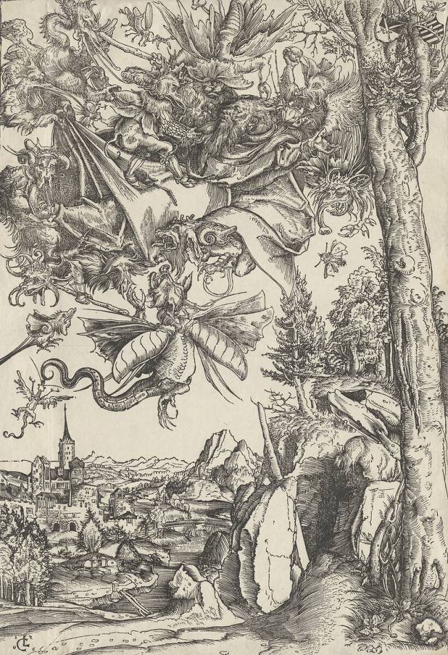 Saint Antoine transporté par des démons Lucas Cranach l'Ancien