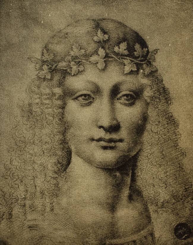Tête d'une fille ou d'un jeune Bachus Léonard de Vinci