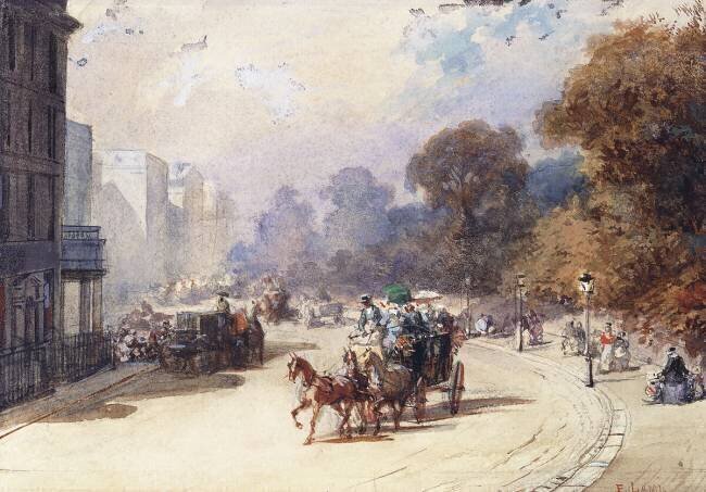 A Carriage in a London Street Eugène Lami