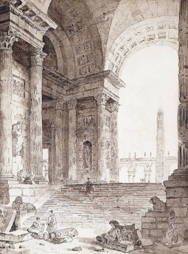 A Classical Roman Arcade Hubert Robert