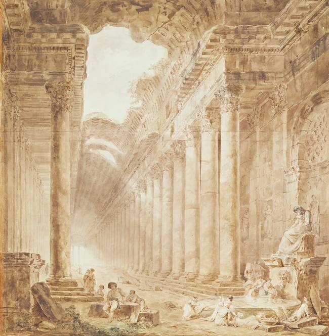 A Colonnade in Ruins Hubert Robert