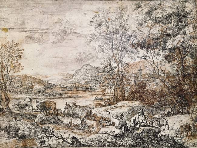 A Shepherd and Shepherdess Conversing Claude Gellée