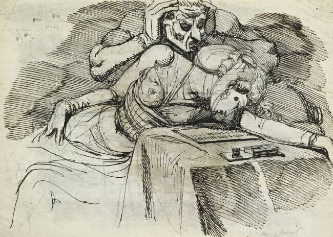 A Woman Swooning at a Writing Table Johann Heinrich Füssli