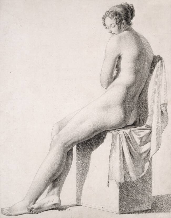Académie de femme, assise, de trois quarts à gauche anonymous