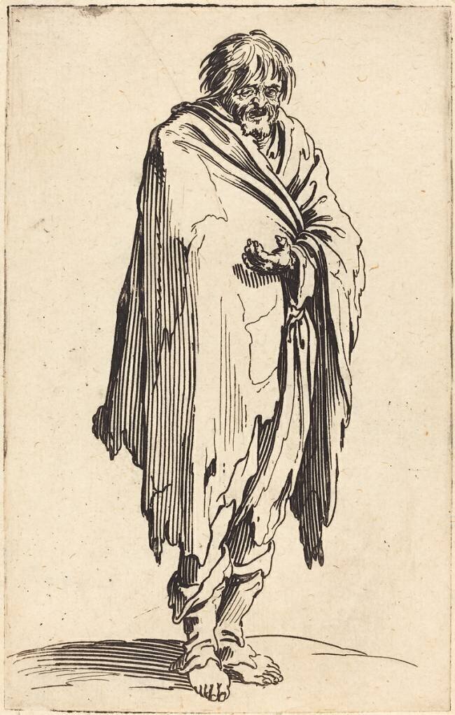 Beggar with Bare Head and Feet Jacques Callot