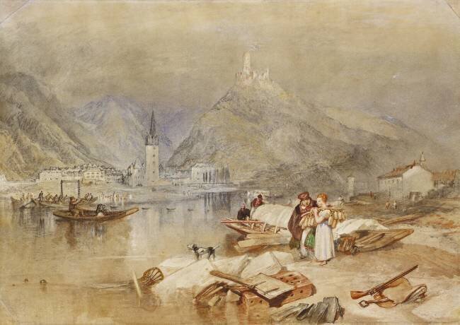 Berncastel on the Moselle with the Ruins of Landshut Joseph Mallord William Turner