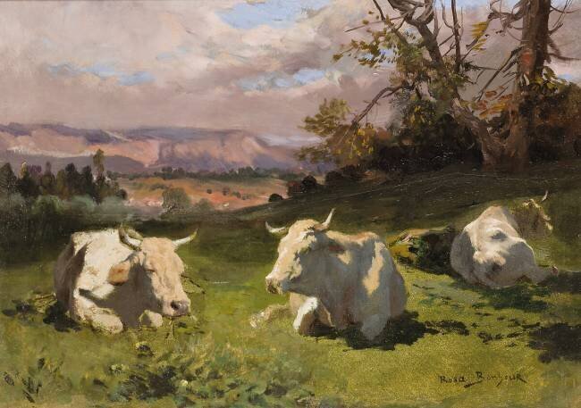 Blonde D'Aquitaine resting Rosa Bonheur